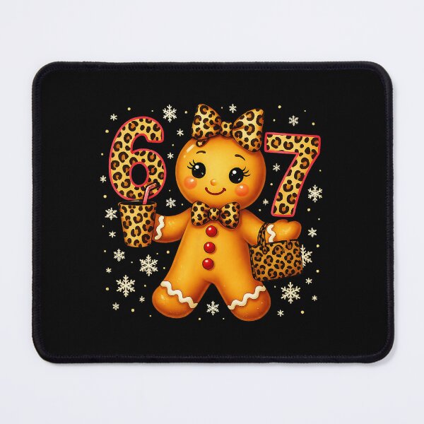 Item preview, Funny 6 7 Christmas Leopard Bow Gingerbread designed and sold by JEFDodsonArt.