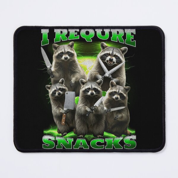 Item preview, I Require Snacks Raccoon Funny designed and sold by Pawrizzma POD.