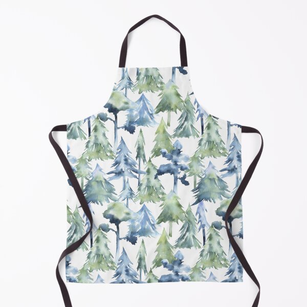 Item preview, Watercolor Winter Forest Pattern on White designed and sold by Flowersforbear.