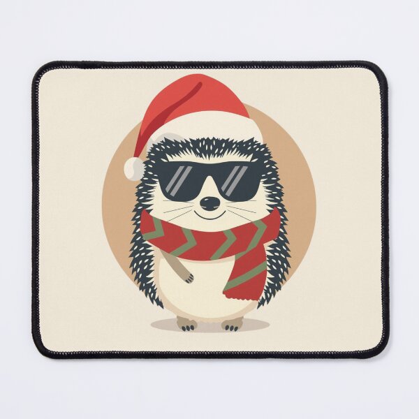 Item preview, Cool Christmas Hedgehog with Sunglasses | Cute Retro Holiday Animal Art designed and sold by AM-little-shop.