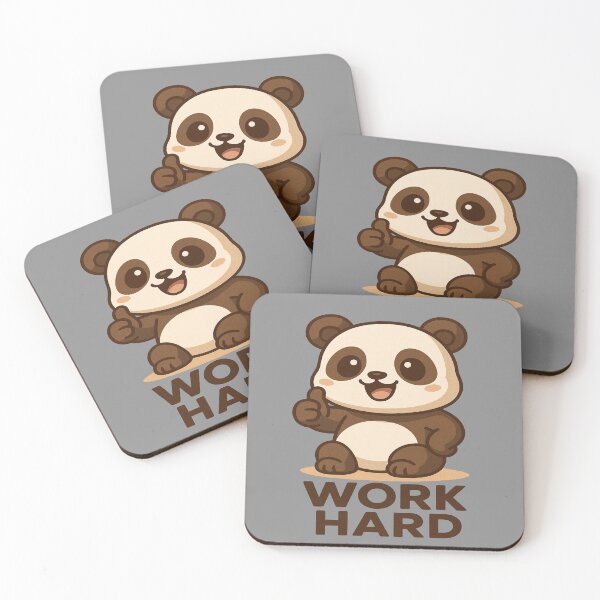Item preview, Cute Kawaii Panda – WORK HARD Motivational Japanese Style Design designed and sold by GRYFFWEAR.