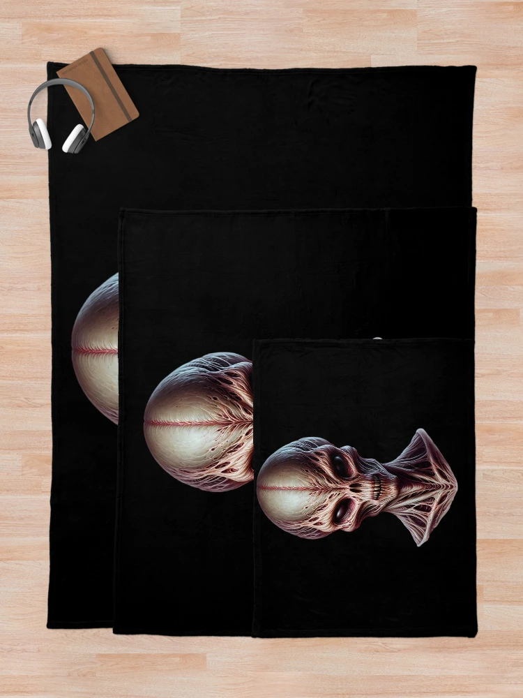 Thumbnail 5 of 6, Throw Blanket, Horror Alien designed and sold by ReneMM.