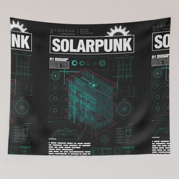 Item preview, Solarpunk: Isometric Blueprint View designed and sold by Raw-Ink.