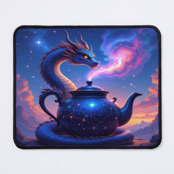 Item preview, Cosmic Dragon & Magic Teapot – Fantasy, stars & mystical energy in galactic twilight designed and sold by FotoworldEdel.