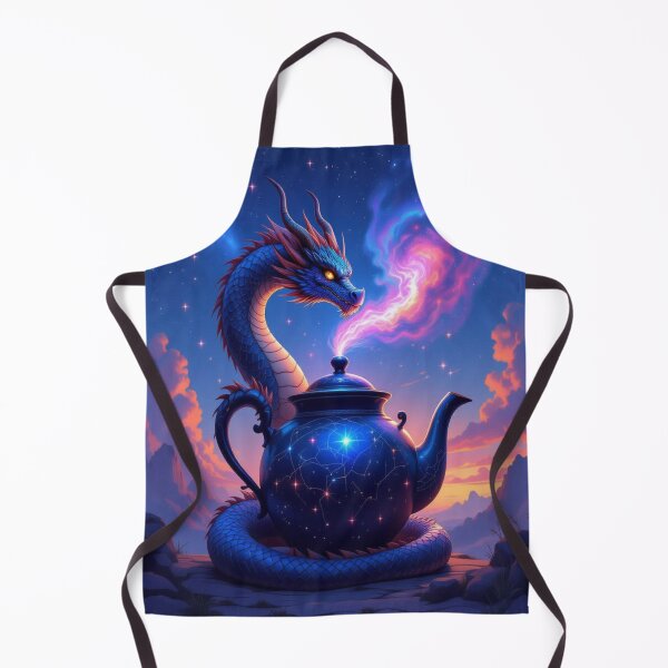 Item preview, Cosmic Dragon & Magic Teapot – Fantasy, stars & mystical energy in galactic twilight designed and sold by FotoworldEdel.