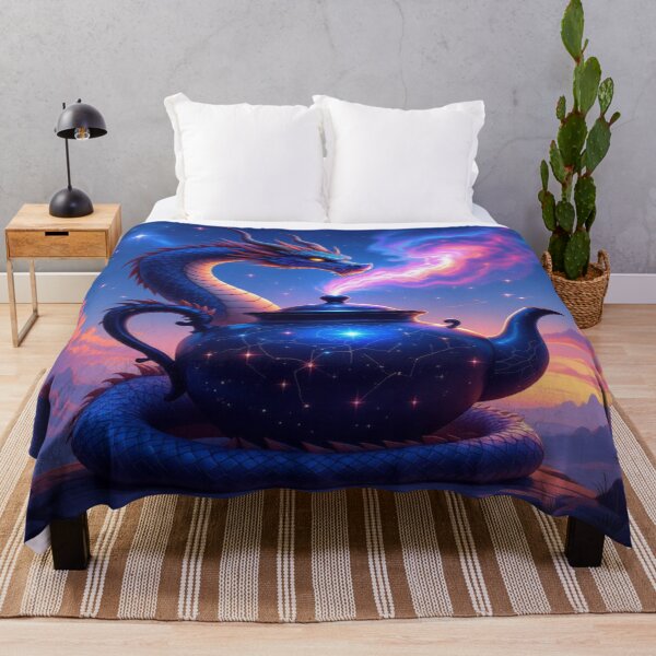 Item preview, Cosmic Dragon & Magic Teapot – Fantasy, stars & mystical energy in galactic twilight designed and sold by FotoworldEdel.