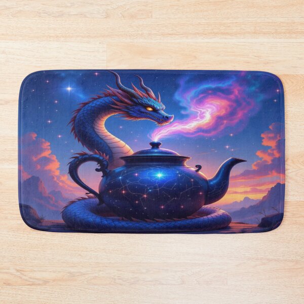 Item preview, Cosmic Dragon & Magic Teapot – Fantasy, stars & mystical energy in galactic twilight designed and sold by FotoworldEdel.