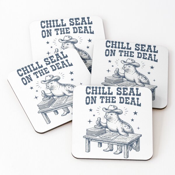 Item preview, Chill Seal On The Deal - Funny Cowboy Animal Pun designed and sold by MiSC Studio.