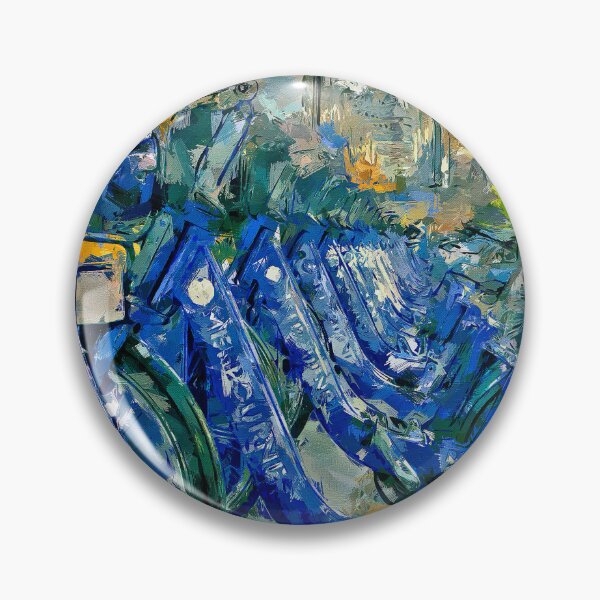 Item preview, Impressionist Painting of Melbourne Bike Share view to CBD - Melbourne, Victoria, Australia designed and sold by Steven Jodoin.