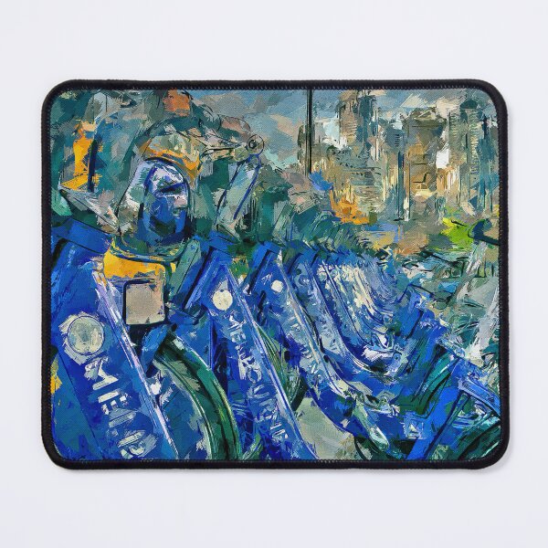 Item preview, Impressionist Painting of Melbourne Bike Share view to CBD - Melbourne, Victoria, Australia designed and sold by Steven Jodoin.