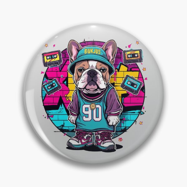 Item preview, BukJus French Bulldog 90s Hip-Hop MTV Graffiti Vector Art designed and sold by BukJus.