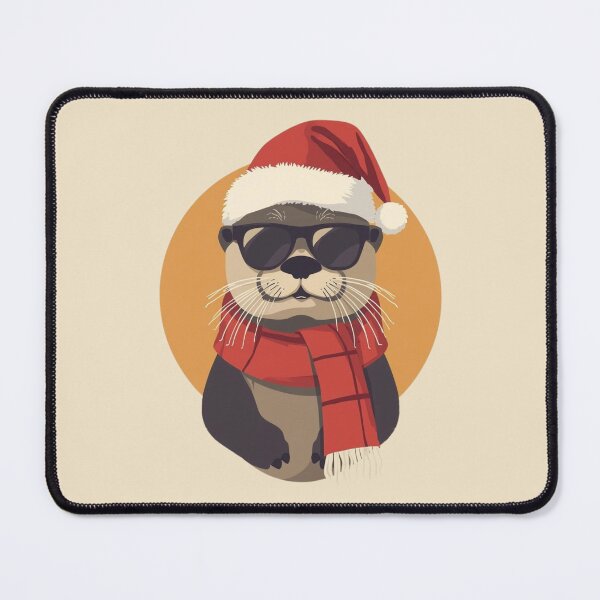 Item preview, Cool Christmas Otter with Sunglasses | Funny Retro Holiday Animal Art designed and sold by AM-little-shop.