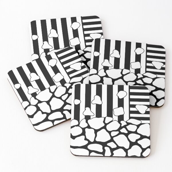 Item preview, White Stones & Straight Lines — Black Outline Abstract (Transparent Background) designed and sold by InFrameVision.