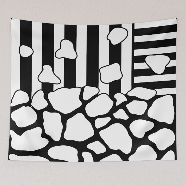 Item preview, White Stones & Straight Lines — Black Outline Abstract (Transparent Background) designed and sold by InFrameVision.