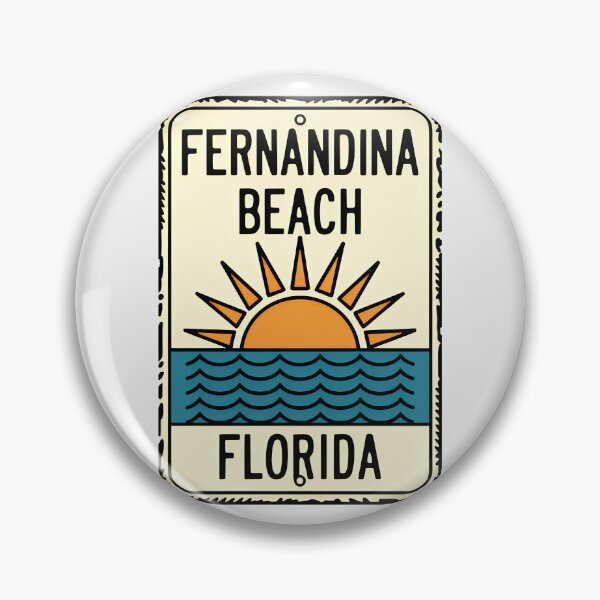 Item preview, Fernandina Beach Florida - Sign designed and sold by TheOldMittenIllustrated.