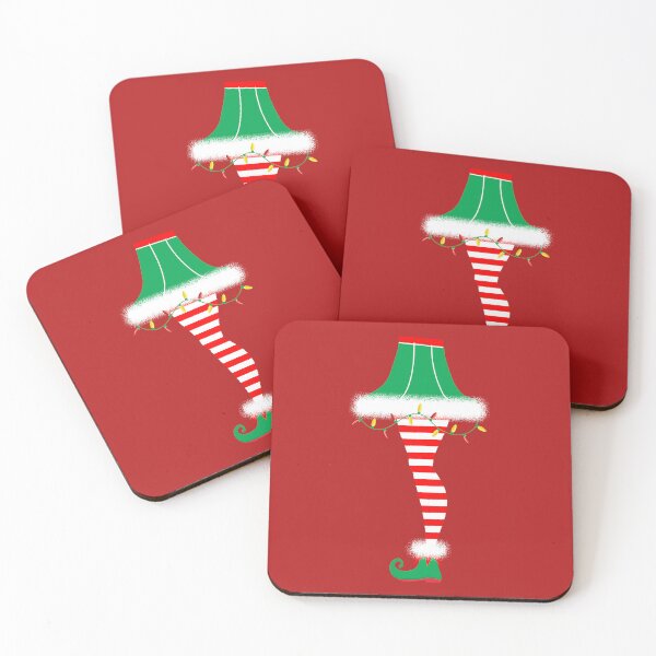 Item preview, Christmas greeting Mid Century style Leg Lamp with Elf Costume designed and sold by Jdawnink.