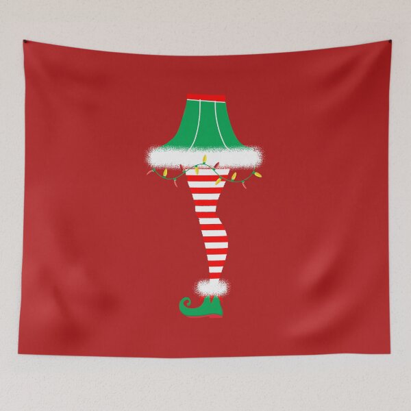 Item preview, Christmas greeting Mid Century style Leg Lamp with Elf Costume designed and sold by Jdawnink.