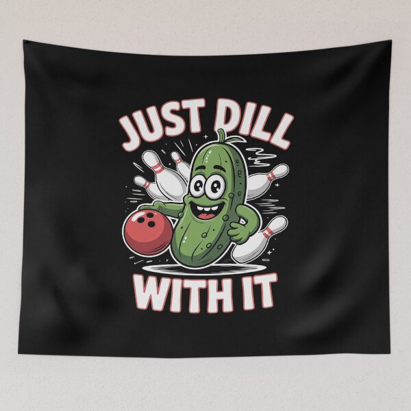 Item preview, Just Dill With It Pickle Bowling Ball Humor  designed and sold by lilLilaBatArt.