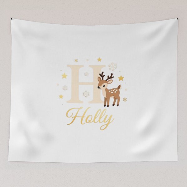 Item preview, Cute Reindeer “H Holly” Christmas Monogram Design designed and sold by BABUSHOP5.