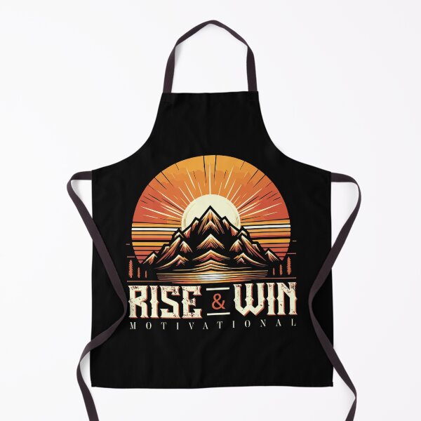 Item preview, Rise & Win  Retro Mountain Sunrise Motivation Design designed and sold by Design-Pro-21.