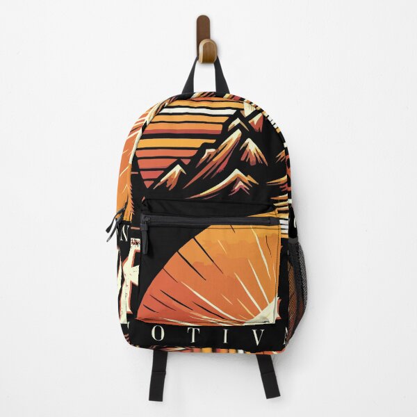 Item preview, Rise & Win Retro Mountain Sunrise Motivation Design designed and sold by Design-Pro-21.