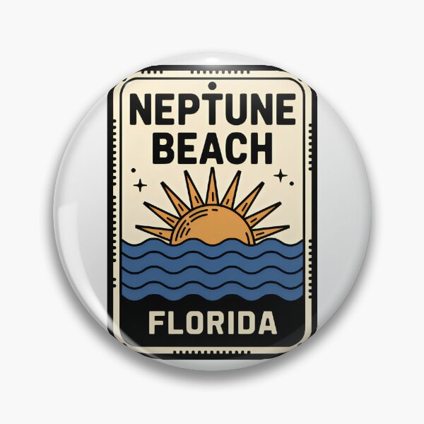 Item preview, Neptune Beach Florida - Sign designed and sold by TheOldMittenIllustrated.