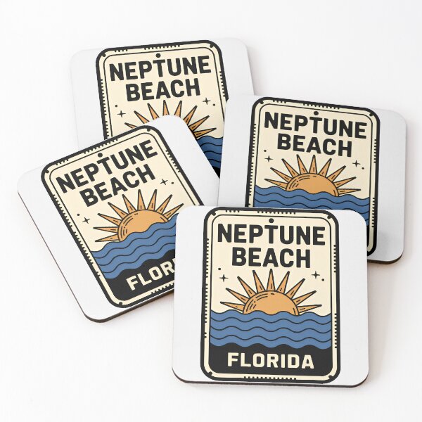 Item preview, Neptune Beach Florida - Sign designed and sold by TheOldMittenIllustrated.