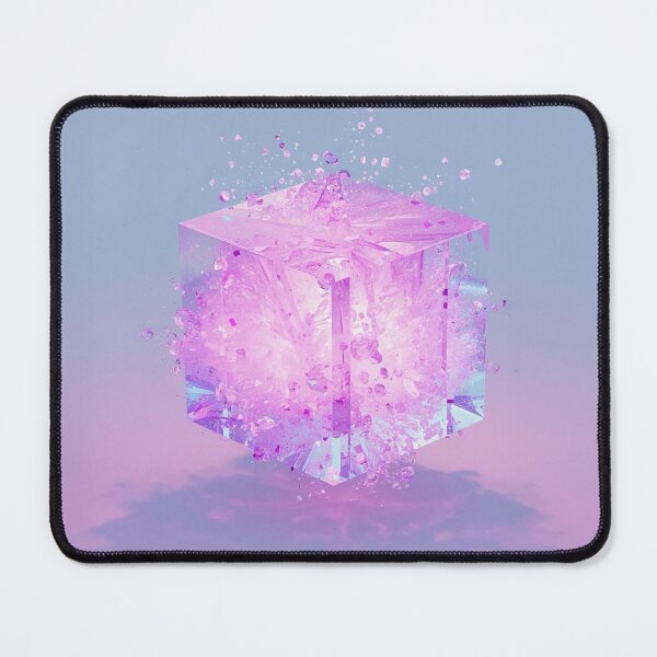 Item preview, 3D Crystal Cube – Futuristic Glowing Abstract Art designed and sold by NoPainNow.