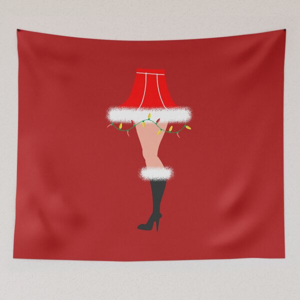 Item preview, Christmas greeting Mid Century style Leg Lamp with Female Santa Costume designed and sold by Jdawnink.