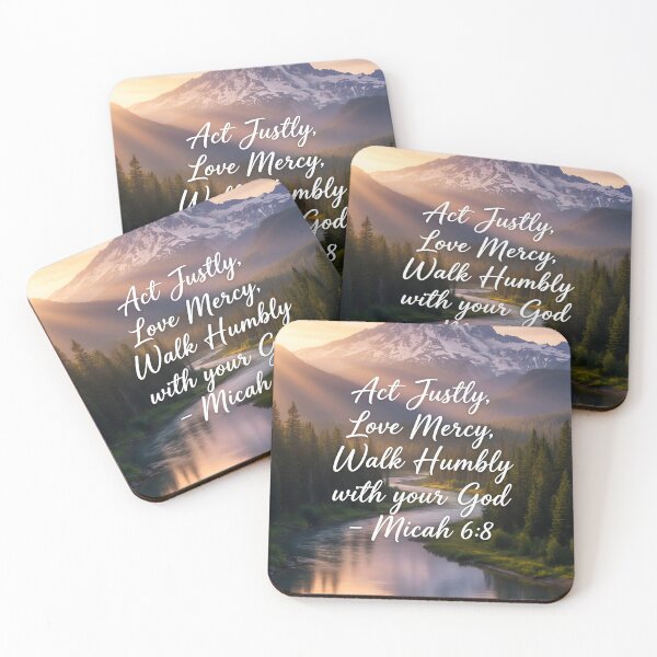 Item preview, Micah 6:8 Scripture Poster – Christian Jewish Justice and Mercy Art designed and sold by AbstractAuraArt.