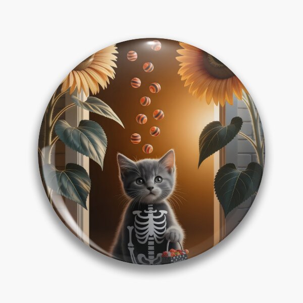 Item preview, Skeleton cat for halloween. designed and sold by MyHappyArtShop.