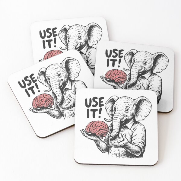 Item preview, Funny Sarcastic Elephant - Use It! Brain Quote - Smart Humor designed and sold by humex.
