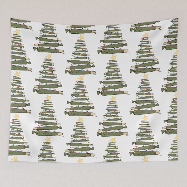 Item preview, Weed Christmas Tree with Lights – Festive Stoner Holiday Joint Art designed and sold by Cannaxes Studio.