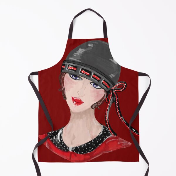 Aperçu de l'œuvre Fille garçonne des années 1920 coiffée d'un chapeau cloche - Illustration de mode vintage créée et vendue par samet-bas.