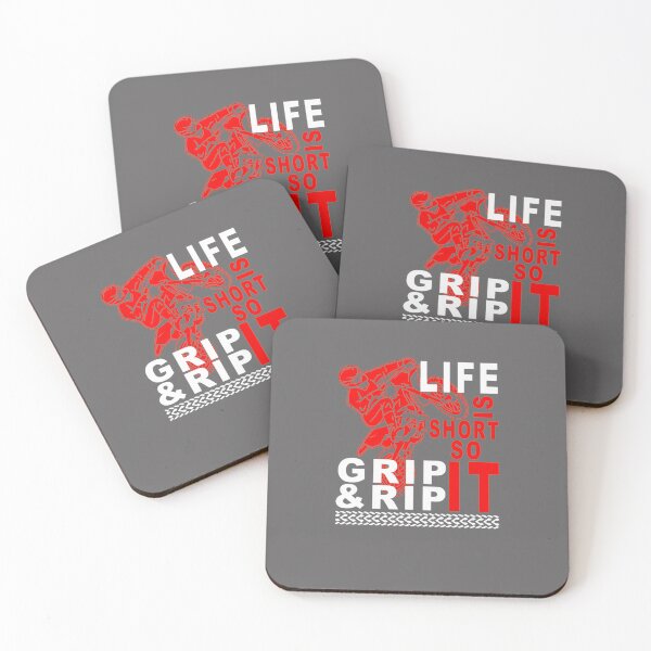 Item preview, MOTOCROSS-DIRT-BIKE-GRIPAMPRIP-IT---LIFE-IS-SHORT-SO-GRIP-RIP-IT designed and sold by DamiendFlynn.
