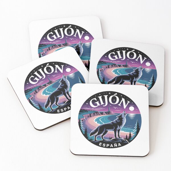 Item preview, Gijón España Wolf Art - Night Coast Illustration, Mystic Beach Landscape designed and sold by CircinusStore.
