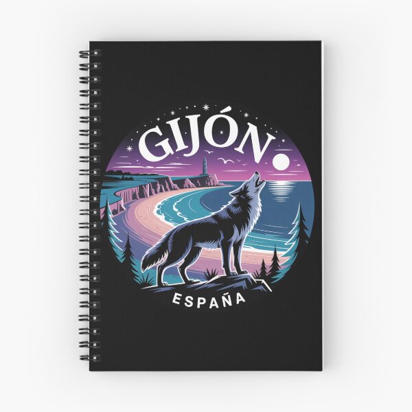 Item preview, Gijón España Wolf Art - Night Coast Illustration, Mystic Beach Landscape designed and sold by CircinusStore.