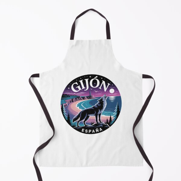 Item preview, Gijón España Wolf Art - Night Coast Illustration, Mystic Beach Landscape designed and sold by CircinusStore.