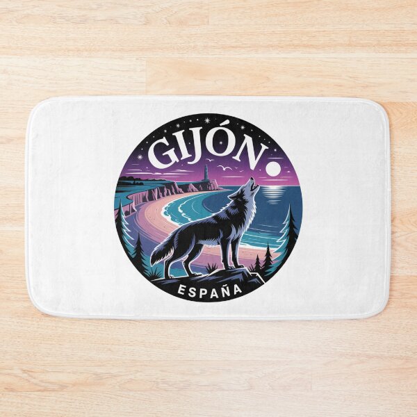 Item preview, Gijón España Wolf Art - Night Coast Illustration, Mystic Beach Landscape designed and sold by CircinusStore.