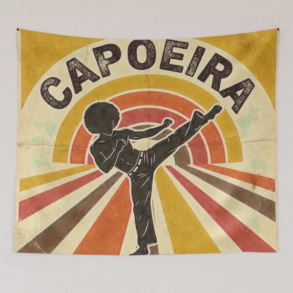 Item preview, Retro 70s Capoeira Silhouette - Vintage Brazilian Martial Arts designed and sold by Hen-C-Art.