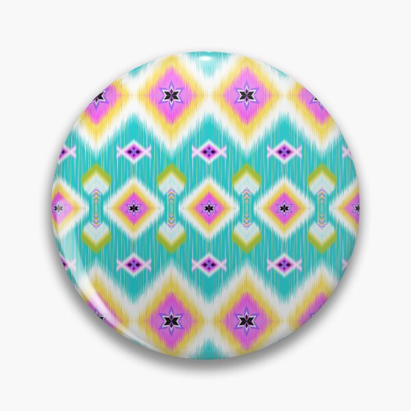 Item preview, ikat style bright colored flowers designed and sold by Muemai88.