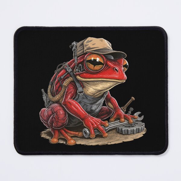 Item preview, Frog Mechanic | Premium Hand-Drawn Amphibian Art designed and sold by ColorSplash123.