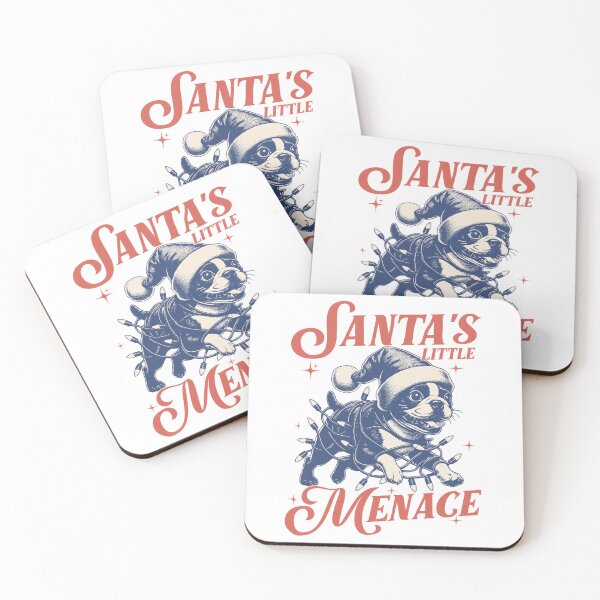 Item preview, Boston Terrier Christmas - Santas Little Menace - Vintage Christmas - Boston Terrier Gift  designed and sold by sapnaela.