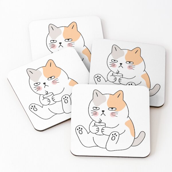 Item preview, Cute Grumpy Cat Coffee Cartoon Funny Design designed and sold by Nattaporn.