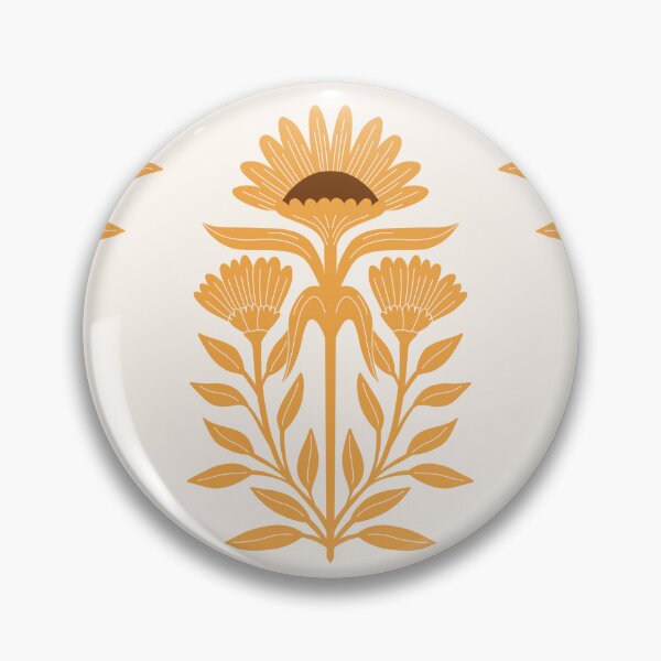 Item preview, Sunflowers Modern Block print Sunshine yellow designed and sold by pholiumsigma_design.