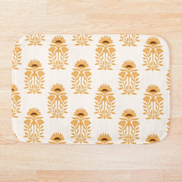 Item preview, Sunflowers Modern Block print Sunshine yellow designed and sold by pholiumsigma_design.