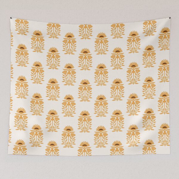 Item preview, Sunflowers Modern Block print Sunshine yellow designed and sold by pholiumsigma_design.