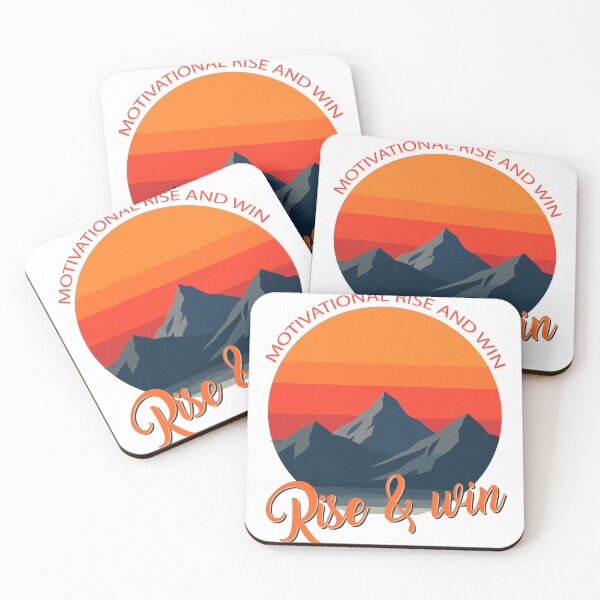Item preview, Motivational Rise and Win  Mountain Sunrise Retro Inspiration Design designed and sold by Design-Pro-21.