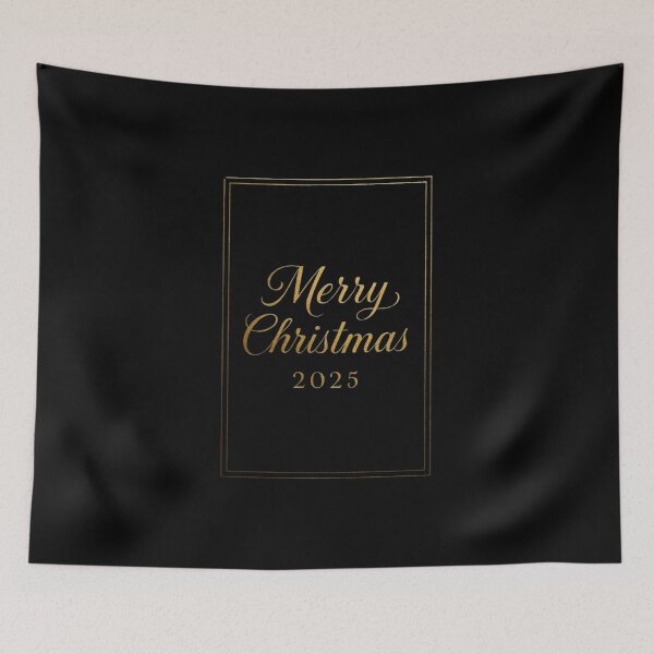 Artikelvorschau, Elegante Weihnachtskarte „Frohe Weihnachten 2025“ mit Goldfolienprägung – Luxuriöses Design in Schwarz mit Glitzer entworfen und verkauft von FUIRY .