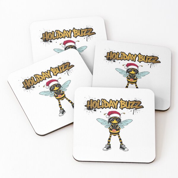 Item preview, Holiday Buzz Bee – Cute Christmas Honey Bee Street Art designed and sold by MiszungART.